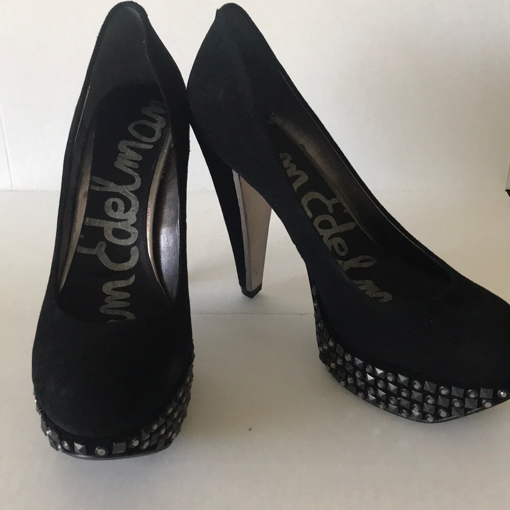 Sam Edelman brand new suede wedged studded heels